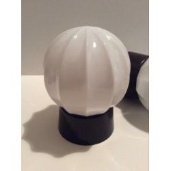 W1 witte sobere Art Deco plafondlamp vintage witte ribbel