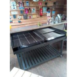 BBQ groot horeca select 160x90 H100 matzwart. Al voor