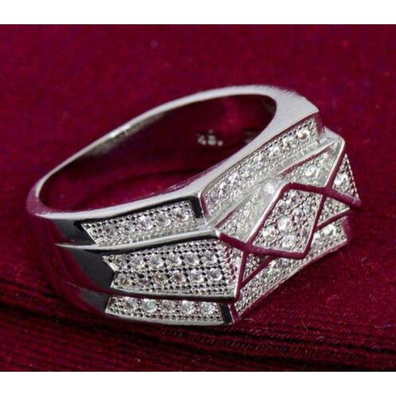 Zirkonen 925 sterling zilveren ring N 2