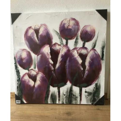 Vrolijk tulpen schilderij