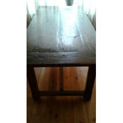 Koloniale eettafel met lade 200Lx90Bx75H
