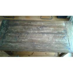 Koloniale eettafel met lade 200Lx90Bx75H