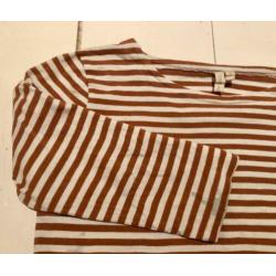 tof Gray label gestreept shirt roest bruin, mt 3-4 = ca 104