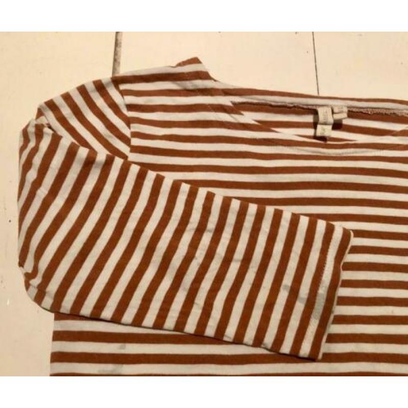 tof Gray label gestreept shirt roest bruin, mt 3-4 = ca 104
