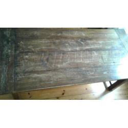 Koloniale eettafel met lade 200Lx90Bx75H