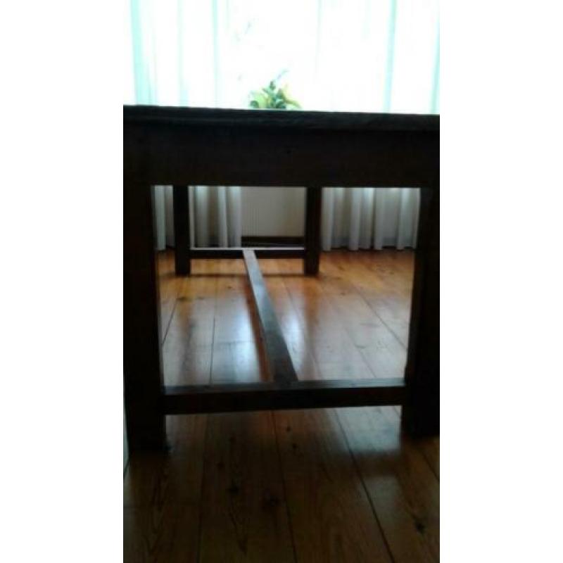 Koloniale eettafel met lade 200Lx90Bx75H