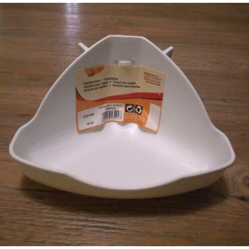 6 x Hoektoilet, nieuw, kleine knaagdieren