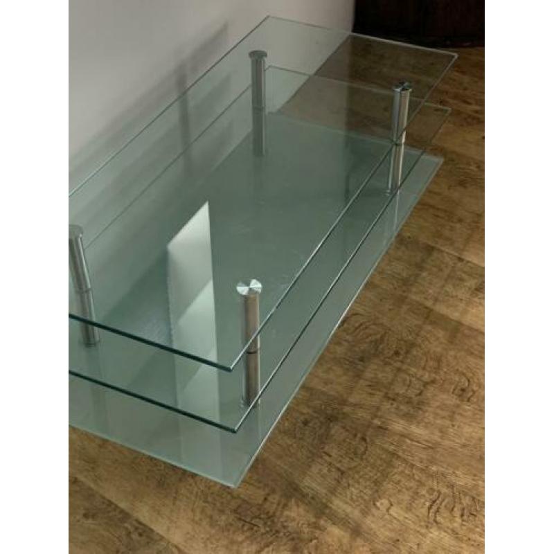 TV / Audio meubel, glas, staal