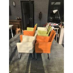 Leren eetkamerstoelen 6 stuks