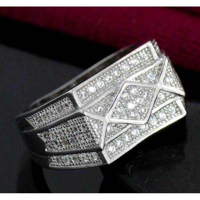Zirkonen 925 sterling zilveren ring N 2