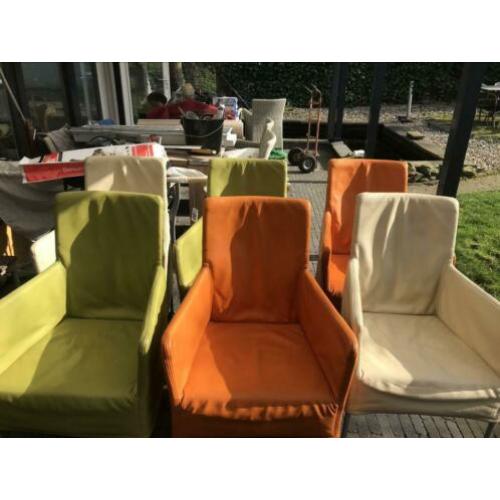 Leren eetkamerstoelen 6 stuks