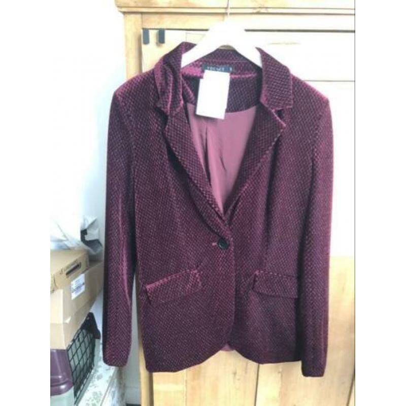 Ydence broek flared velours fluweel Bordeaux glitter nieuw