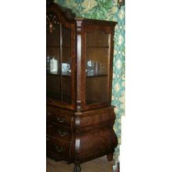 Oude Barok Vitrine Kast.