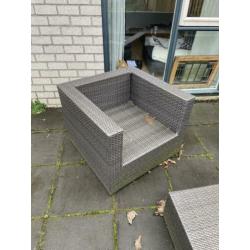 Loungeset in antracietgrijs.