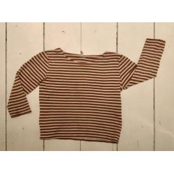 tof Gray label gestreept shirt roest bruin, mt 3-4 = ca 104