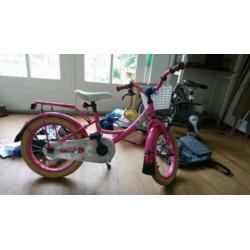 Kinderfiets 16 inch popal roze
