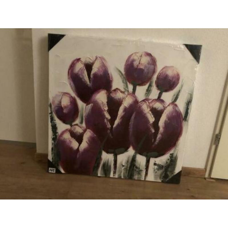 Vrolijk tulpen schilderij