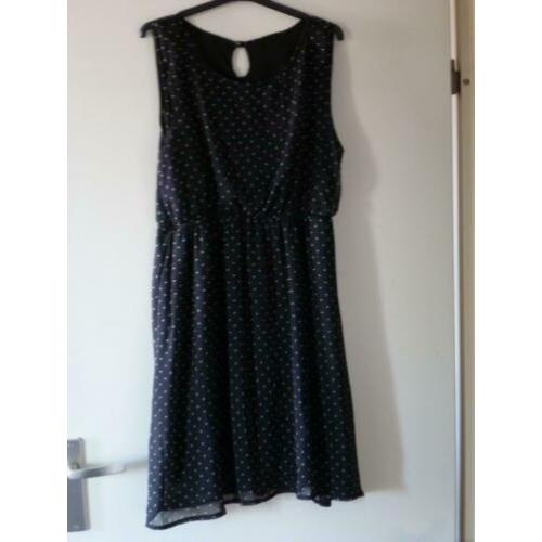 POLKA DOT zomerjurk zwart wit 44 - gratis verzend **weg=weg*