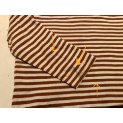 tof Gray label gestreept shirt roest bruin, mt 3-4 = ca 104