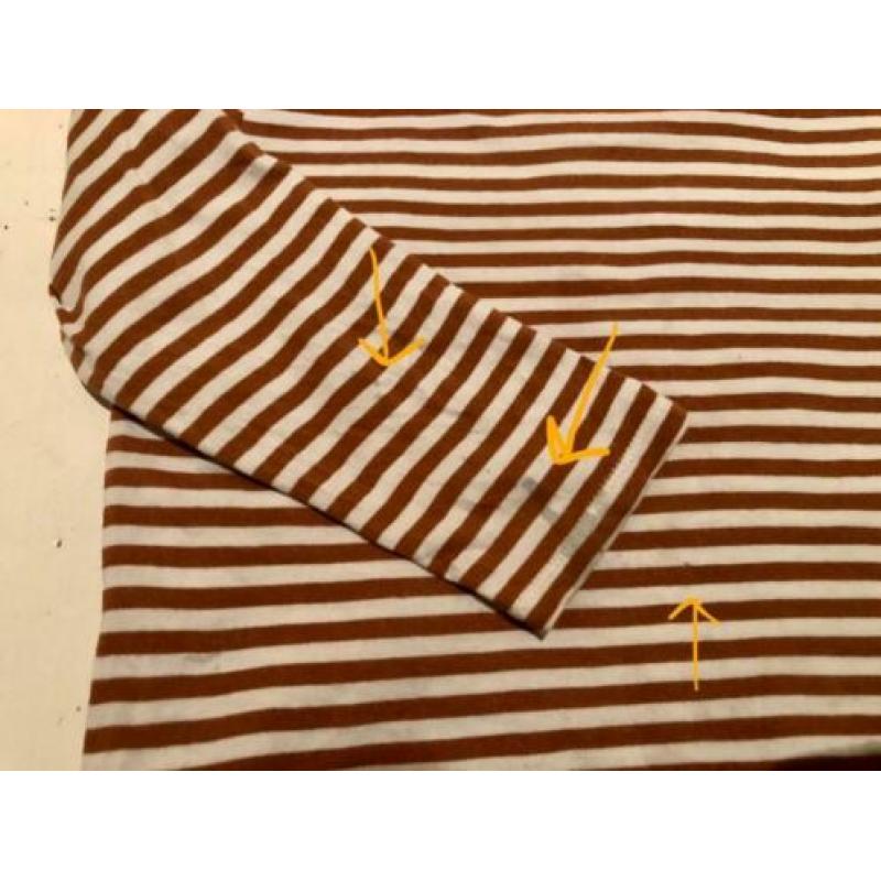 tof Gray label gestreept shirt roest bruin, mt 3-4 = ca 104