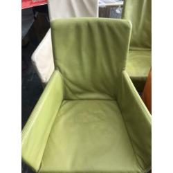 Leren eetkamerstoelen 6 stuks