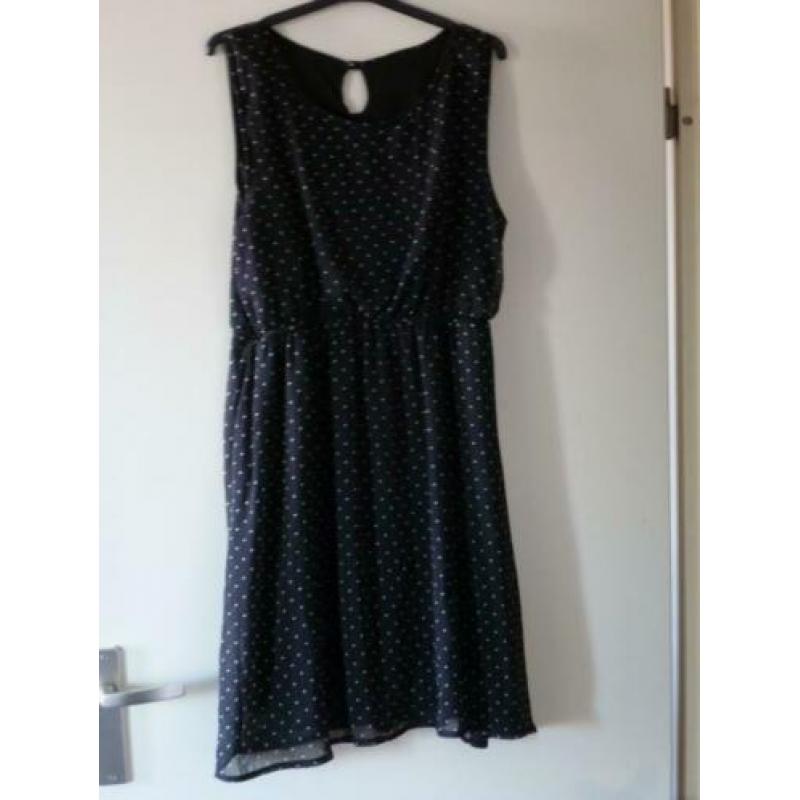 POLKA DOT zomerjurk zwart wit 44 - gratis verzend **weg=weg*