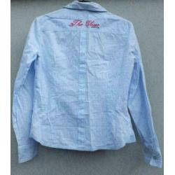 Mc GREGOR getailleerd blauw/wit ruitjes blouse mt 38