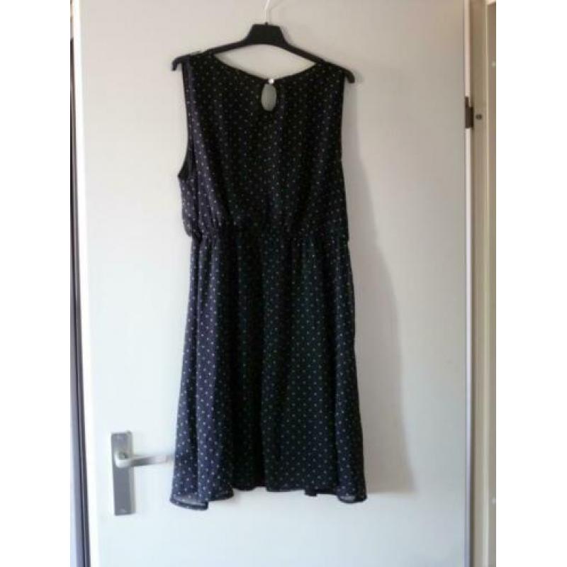 POLKA DOT zomerjurk zwart wit 44 - gratis verzend **weg=weg*
