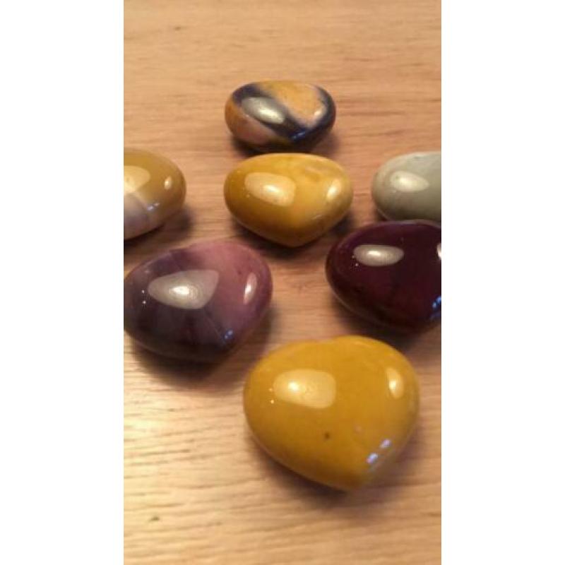 Mookaite hartje bol 30 mm 6 stuks 1 gratis