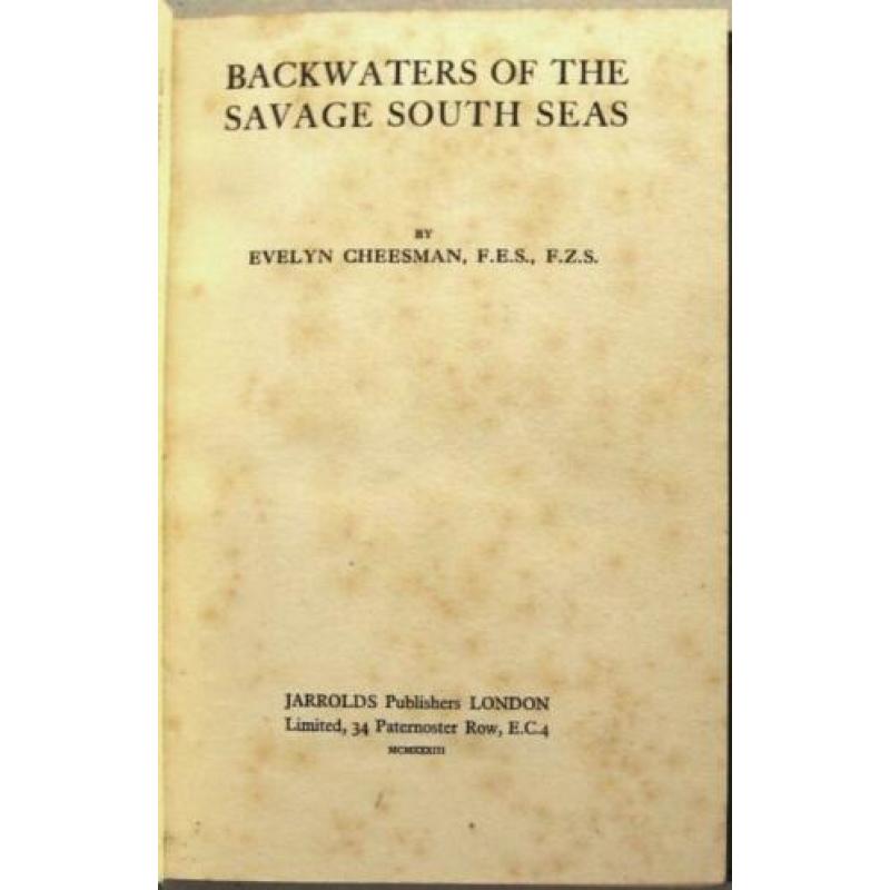 Backwaters of the Savage South Seas 1933 Cheesman Pacific