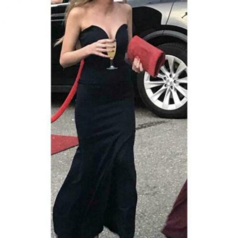 Blauw navy maxidress xs 34