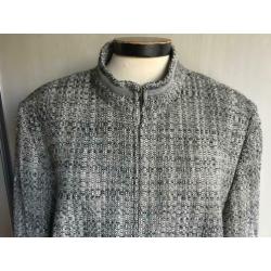 Bianca zwart jasje / blazer met wol, maat 44 / L