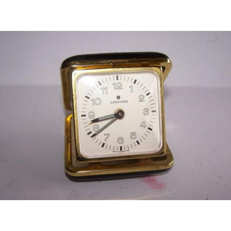 Vintage Junghans inklapbaar analoog reiswekkertje. Izgs.