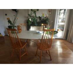 4 Retro Vintage design spijlenstoelen PASTOE jaren 60