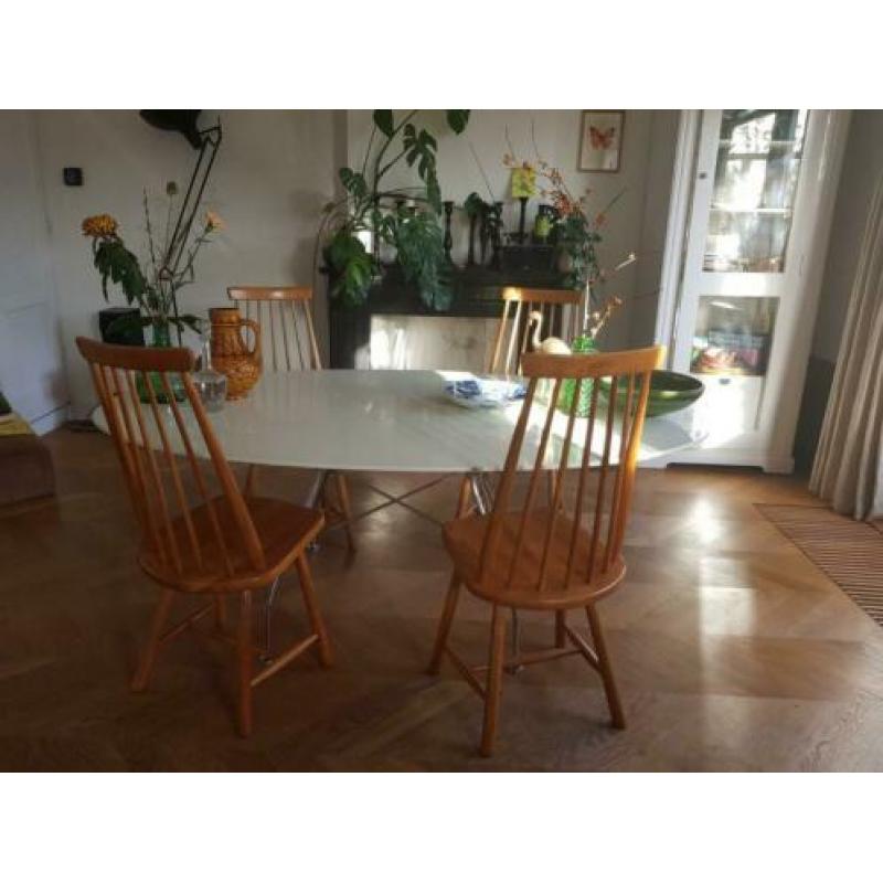 4 Retro Vintage design spijlenstoelen PASTOE jaren 60