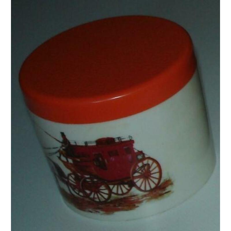 Drie VINTAGE voorraad busjes kunststof