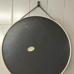 Retro kunststof wand spiegel Jaren 70 | Rond | Wit 38 cm