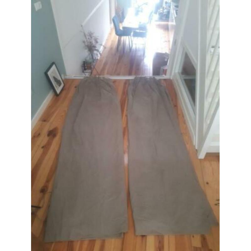 1 paar gordijnen (2 stuks) Lever/Taupe 145cm breed