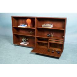 Vintage Deense wandmeubel teakhout l jaren 60 boekenkast