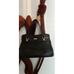 Vintage lederen handtas merk Alexander