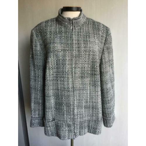 Bianca zwart jasje / blazer met wol, maat 44 / L