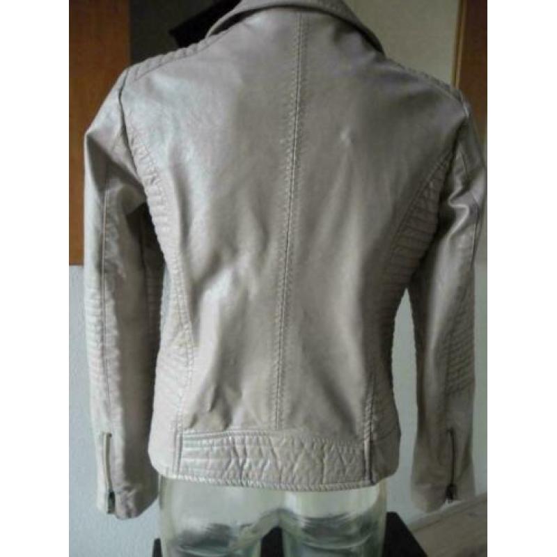 Mooie stoere 'leren' bikerjas The Sting maat M