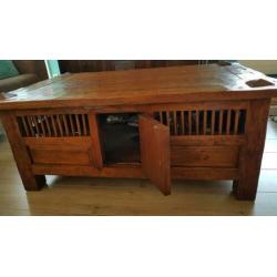 Koloniale teakhouten salontafel