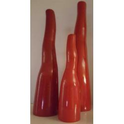 Set van 3 mooie vazen, kleur rood, 27,3cm tot 51cm