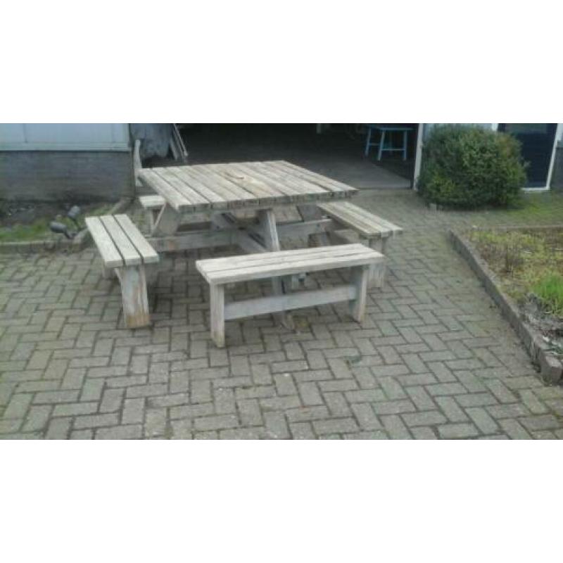 Picknicktafel, vierkante picknicktafel, oppottafel opknapper