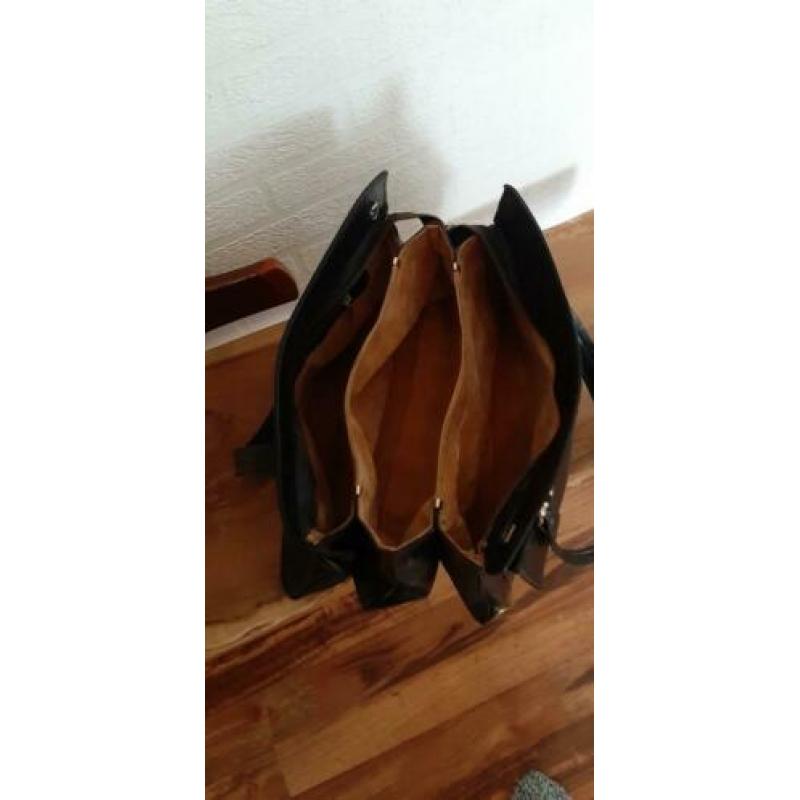 Vintage lederen handtas merk Alexander
