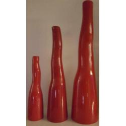 Set van 3 mooie vazen, kleur rood, 27,3cm tot 51cm