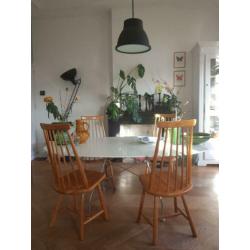 4 Retro Vintage design spijlenstoelen PASTOE jaren 60