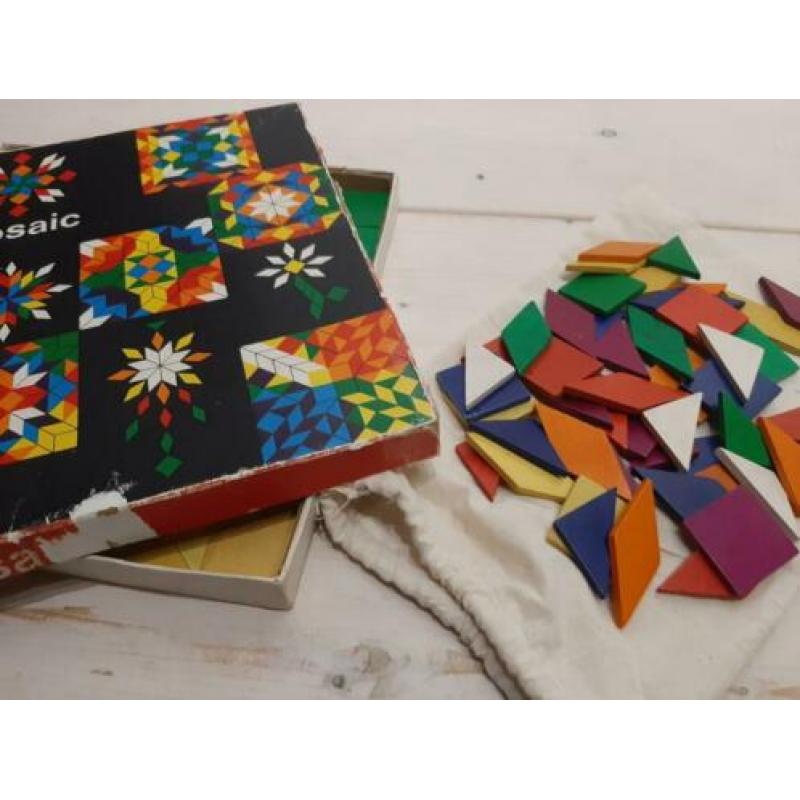 Vintage houten SIO Mosaic nummer 1020 met extra stukjes