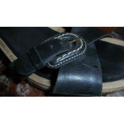 Prachtige zwarte lederen sandalen met hak van Clarks mt 39